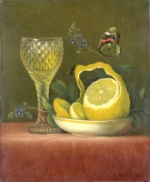  - Натюрморт с лимоном и гранёным бокалом