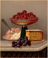 Картины - Натюрморт с малиной и виноградом