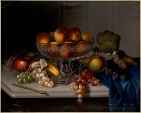Картины - Натюрморт с персиками и виноградом