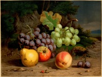 Картины - Натюрморт с виноградом и яблоками