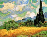 Картины - Сен-Реми. Пшеничное поле с кипарисами. 1889