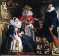 Картины - Якоб Йорданс. Автопортрет в семейном кругу, 1621
