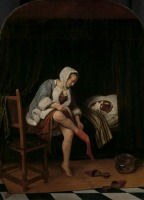 Картины - Ян Стен. Вечерний туалет, 1655-1660