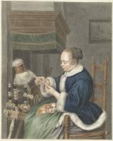Картины - Старая дева за прялкой. 1741-1820
