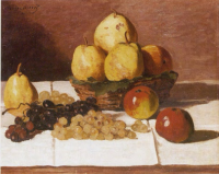 Картины - Клод Моне. Натюрморт с виноградом, грушами и яблоками