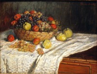 Картины - Клод Моне. Корзина с фруктами. Яблоки и виноград