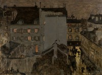 Картины - Пьер Боннар. Вечерний Париж под дождём