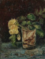 Картины - Винсент Ван Гог. Жёлтые розы в стеклянной вазе
