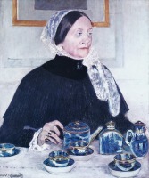 Картины - Дама за чайным столом