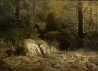 Картины - Картини  польських  художників.  Олень в лісі.
