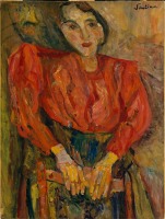Картины - Хаим Сутин. Женщина в красной блузке