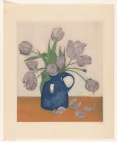 Картины - Тюльпаны в голубом кувшине