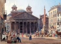 Картины - Картини.  Пантеон і площа Ротонда в Римі.  Рудольф  фон Альт.