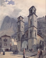 Картины - Картини.  Соборна площа в Каттаро. Рудольф фон Альт.