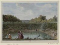 Картины - Жан Батист Хилер. Водный бассейн в Королевском Ботаническом Саду Парижа
