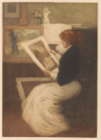 Картины - Женщина с картиной в руках