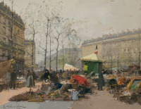 Картины - Эжен Галиен-Лалу, Блошиный рынок в Париже