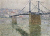 Картины - Густав Луазо, Подвесной мост в Триеле на Сене
