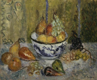 Картины - Шарль Камуан,  Натюрморт Голубая ваза с фруктами