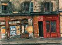 Картины - Таканори Огисс, Набережная Жеммап в Париже