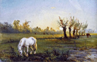 Картины - Картини.  Каміль  Піссарро (1830-1903).  Коні на пасовиську.