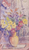 Картины - Мадлен Руар, Букет цветов в жёлтой вазе