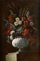Картины - Неизвестный художник, Цветочный натюрморт с китайской вазой