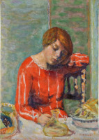 Картины - Пьер Боннар, Красное платье
