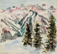 Картины - Поль Камениш, Зимний пейзаж в горах