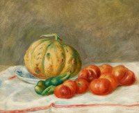 Картины - Пьер-Огюст Ренуар, Натюрморт с дыней и помидорами