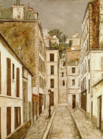 Картины - Морис Утрилло, Тупик Коттен в Париже. Улицы Парижа