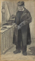 Картины - Винсент Ван Гог, Мужчина полирующий ботинок
