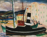 Картины - Моше Кислинг, Парусники и рыбацкие лодки в Сен-Тропе