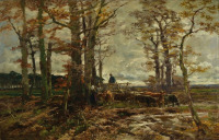 Картины - Генрих Хартунг. Осенний пейзаж на Нижнем Рейне