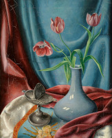 Картины - Вернер Пейнер. Натюрморт с тюльпанами в вазе