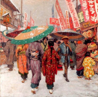 Картины - Картини.  Тавік Франтісек Симон (1877-1942). Кіото в зимку.
