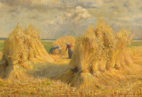 Картины - Генрих Шлотерманн. Сбор урожая в Дарсе