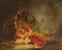 Картины - Альфред Брунель де Невиль. Корзина красной и белой смородины