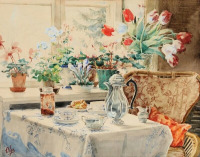 Картины - Ольга Александровна. Кофейный столик в интерьере
