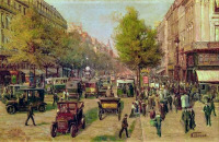Картины - Н. Беро. Парижская уличная сцена