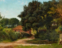 Картины - Людвиг Гурлитт. Летний пейзаж с фермерским домом