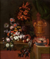 Картины - Неизвестный художник 17-18 вв. Натюрморт с цветами и фруктами