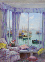 Картины - Альфред Бреански младший. Комната с видом на гавань