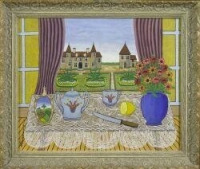 Картины - Мигель Гарсия Виванкос. Натюрморт с лимоном и цветами