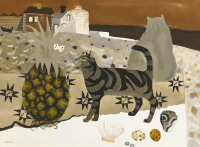 Картины - Мэри Федден. Кот и ананас