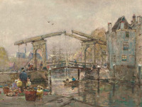 Картины - Ганс Херрманн. Подъёмный мост в Дордрехте