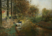 Картины - Ганс Херрманн. Вид на канал в Голландии