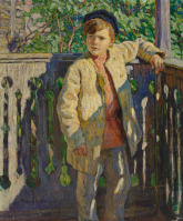 Картины - Николай Богданов-Бельский. Портрет мальчика на террасе дома