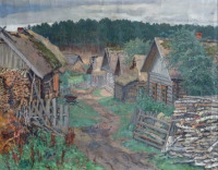 Картины - Николай Богданов-Бельский. Латгальская деревня