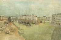 Картины - Анри Руссо. Городской пейзаж Вид Парижа с речным берегом
